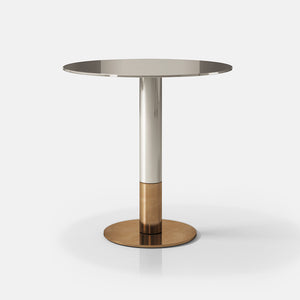 Cigarette Side Table Stainless Steel and Brass